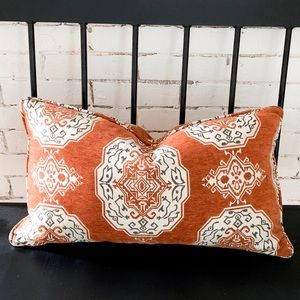 Rust Patterned Lumbar Pillow Cover
